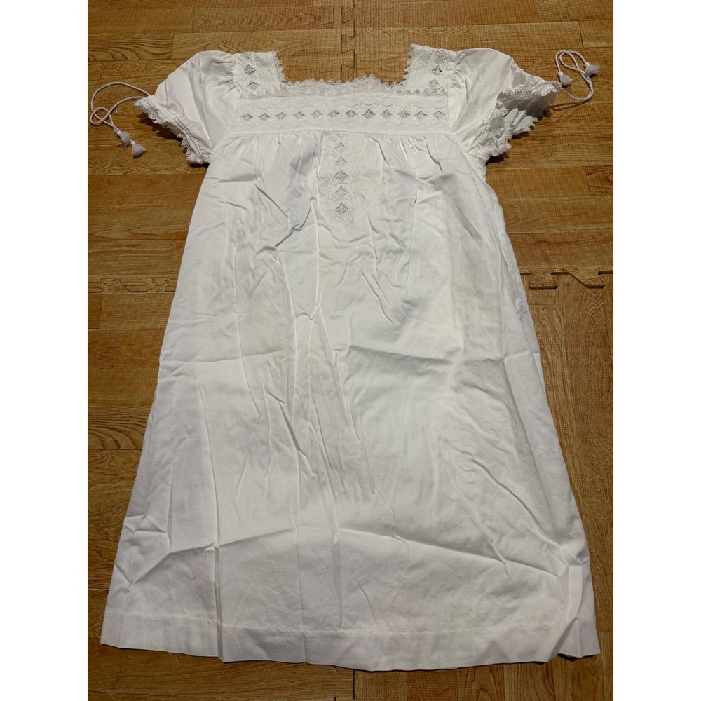 Madewell Womens White Eyelet Lace Square Neck Puff Sleeve Mini Dress XS
